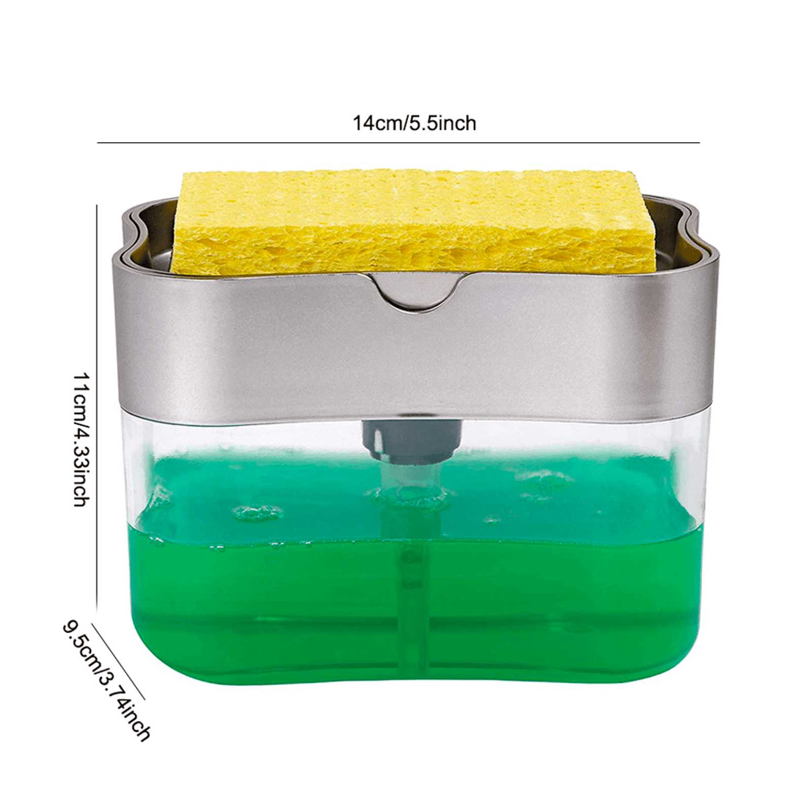 Dispensador de jabón lava loza + esponja